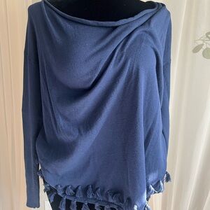 Lilly Pulitzer Navy Blue Tassel Blouse